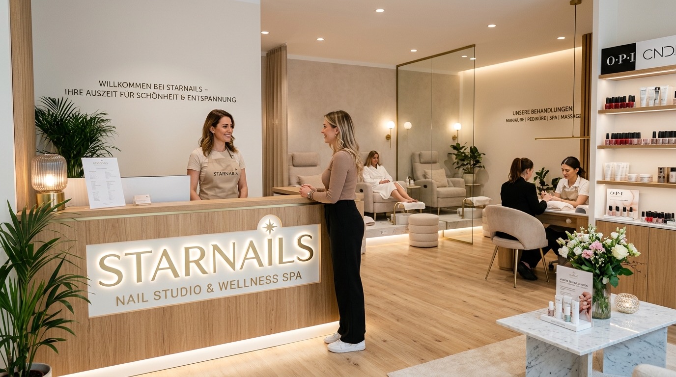Empfangs- und Wellnessbereich des Nagelstudios